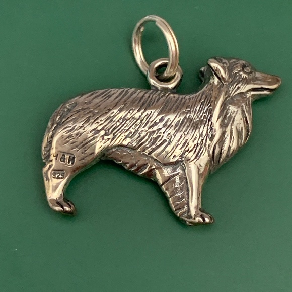 .925 Border Collie Sterling Silver Jewelry Charm #dog #pet - Picture 2 of 3